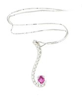 Halskette Sommer Dame in Weißgold Rubino 0.4 Ct 10217184 - 10217184